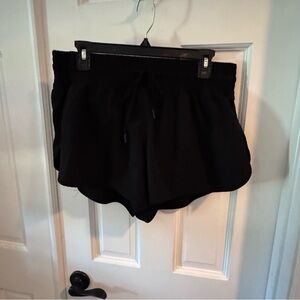 Black Animal Print Athletic Shorts w‎ Built-In Liner XL